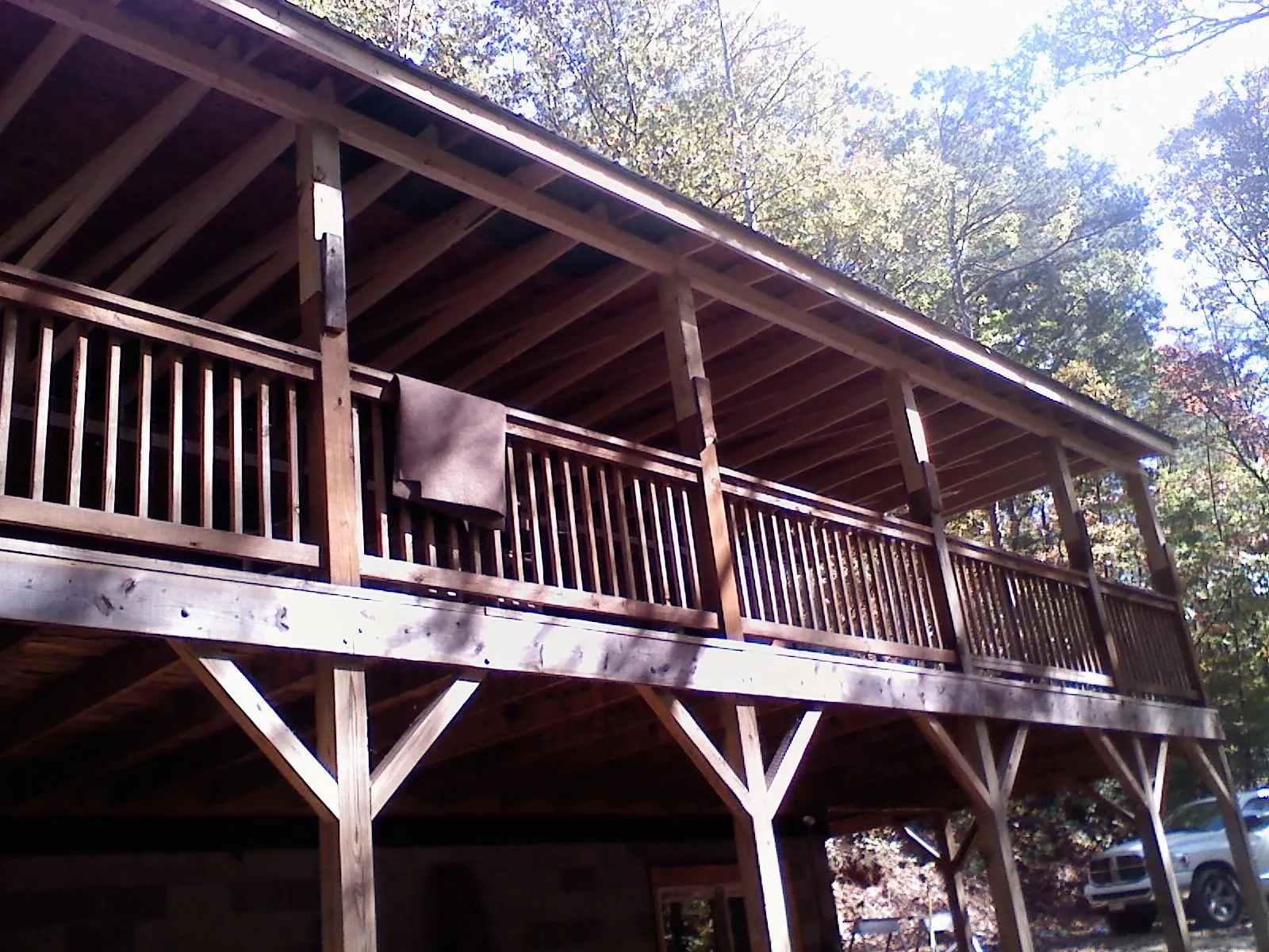 Timber framing under a new elevated porch and deck — Roof Leak Repair in Mount Orab by Roofing Brothers